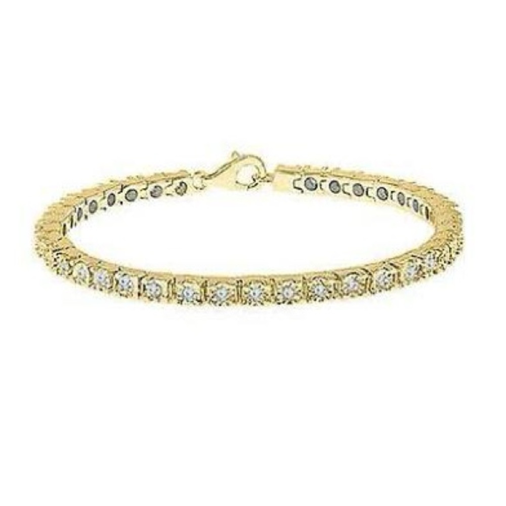 Moissanite Gold Plated Tennis Bracelet